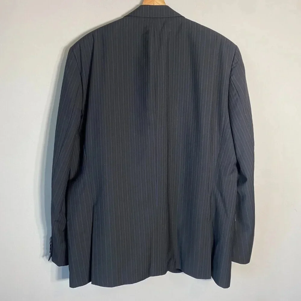 Boss Hugo Boss Pinstripe Wool Sport Coat Dinner Jacket Blazer Men's 44R Black